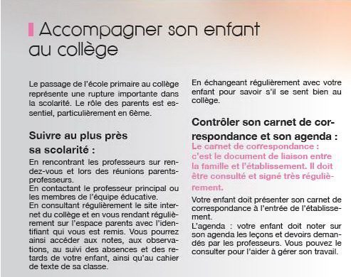 Accompagner son enfant au collège